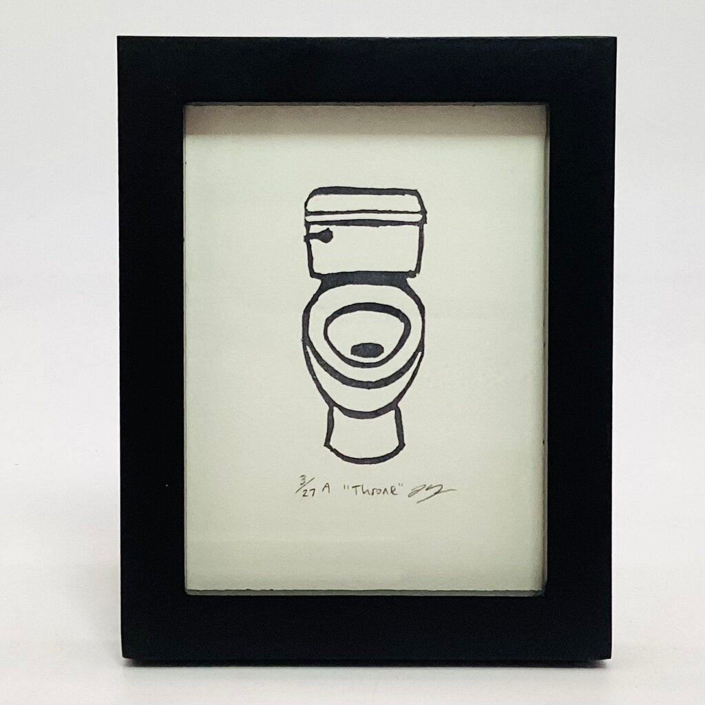 Throne - Toilet Eraser Art Print FRAMED