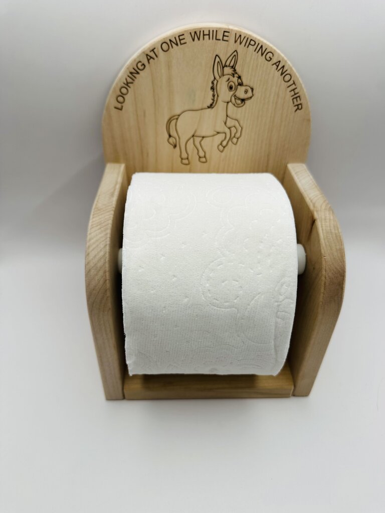 Toilet Paper Holder "looking at one while wiping the other"