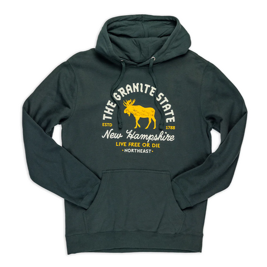 Granite State Moose Hoodie - Forest Green