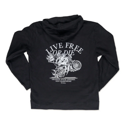 Live Free or Die Biker Hoodie - Black - view 2