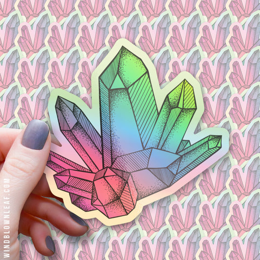 Sticker - Holographic Crystal Cluster 3/$10