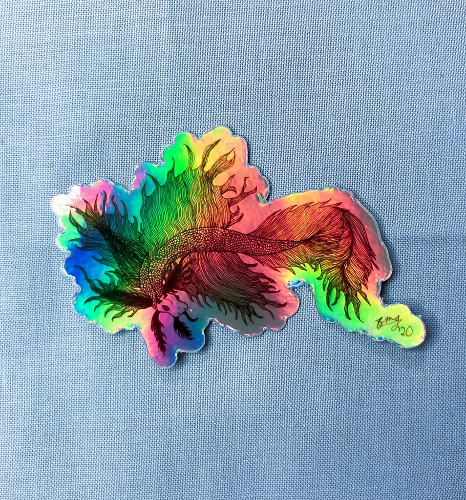 Holographic Betta Dragon Vinyl Sticker