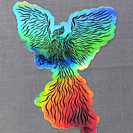 Holographic Phoenix Vinyl Sticker