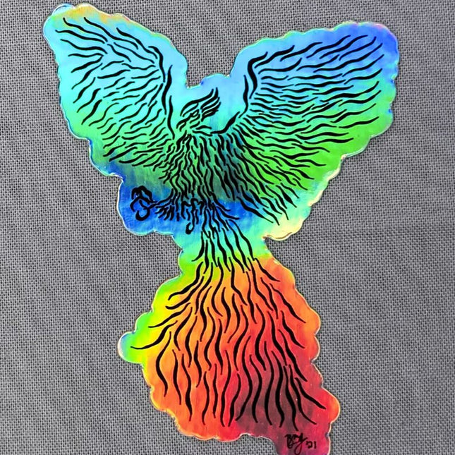 Holographic Phoenix Vinyl Sticker