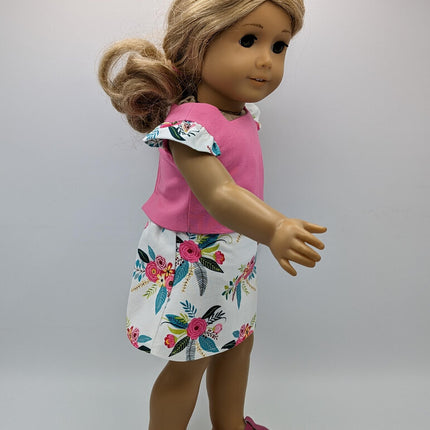 Pink Top, with Wing Sleeves, Skirt, and Shoes