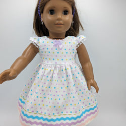Spring dress white w polka dots shoes and headband - view 1