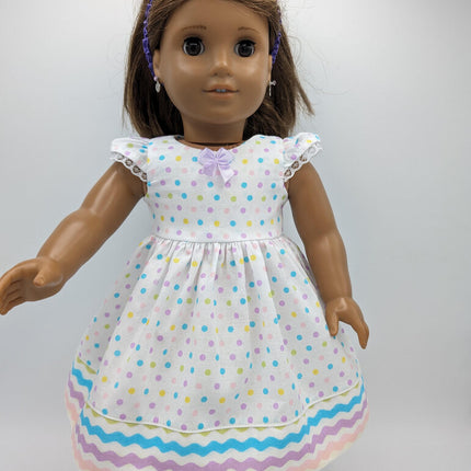 Spring dress white w polka dots shoes and headband