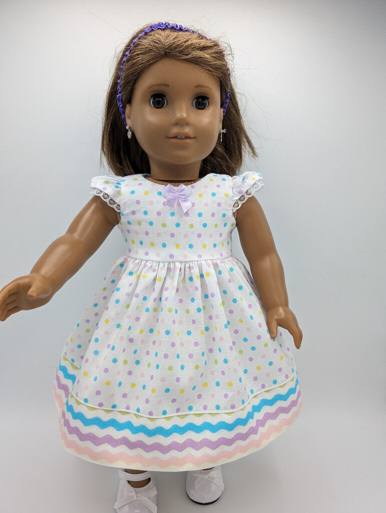 Spring dress white w polka dots shoes and headband