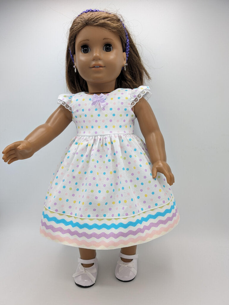 Spring dress white w polka dots shoes and headband