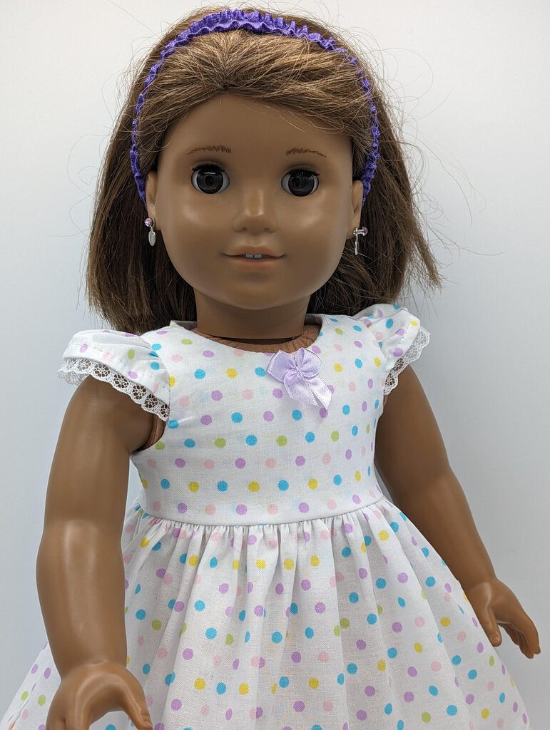 Spring dress white w polka dots shoes and headband