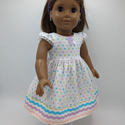 Spring dress white w polka dots shoes and headband