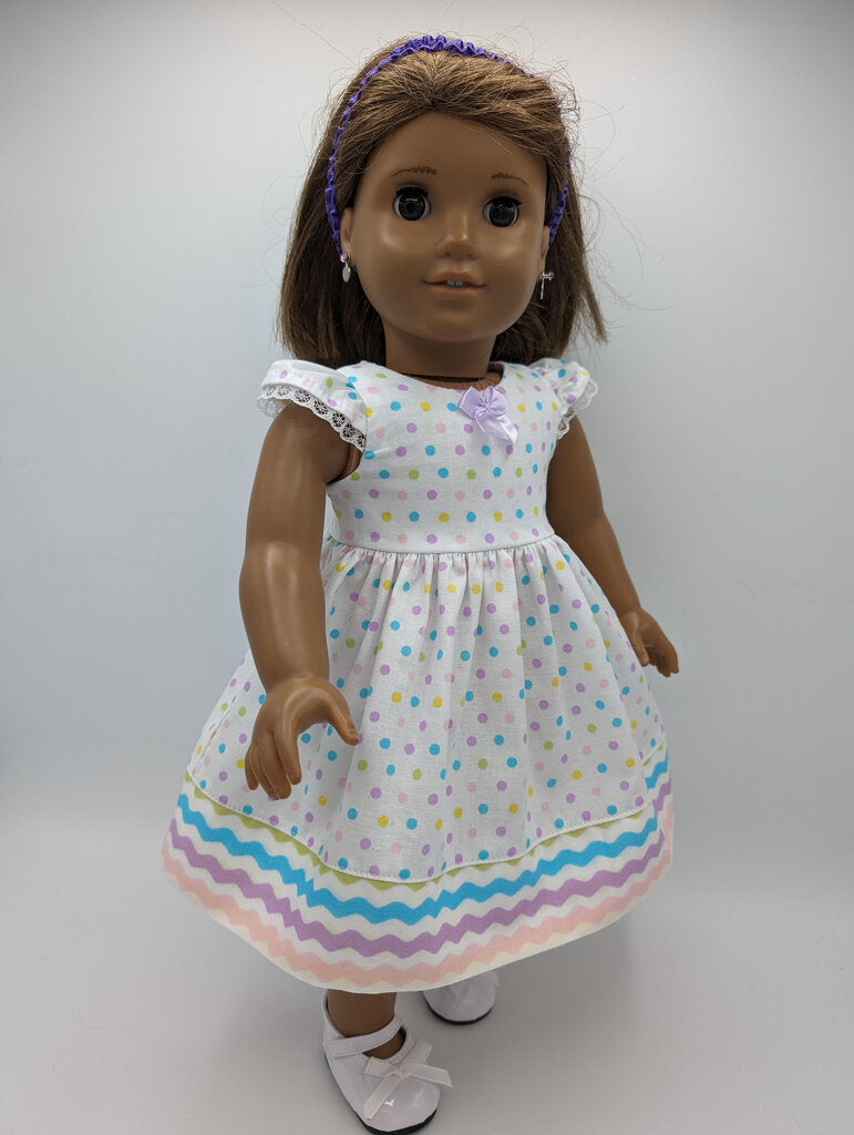 Spring dress white w polka dots shoes and headband