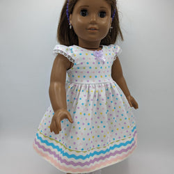 Spring dress white w polka dots shoes and headband - view 4