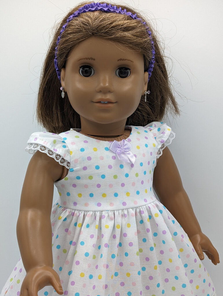 Spring dress white w polka dots shoes and headband