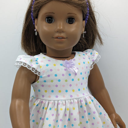 Spring dress white w polka dots shoes and headband