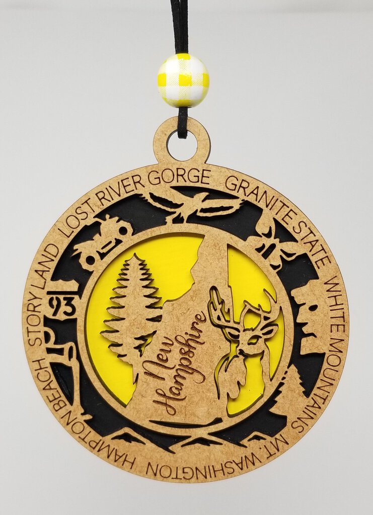Ornament - State - NH Yellow