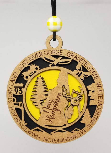 Ornament - State - NH Yellow
