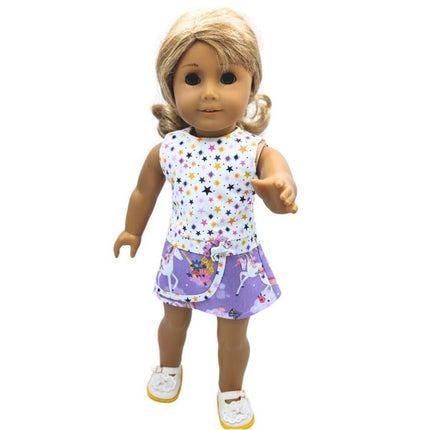 Unicorn Dress purple with white shoes