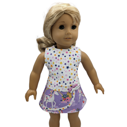 Unicorn Dress purple with white shoes