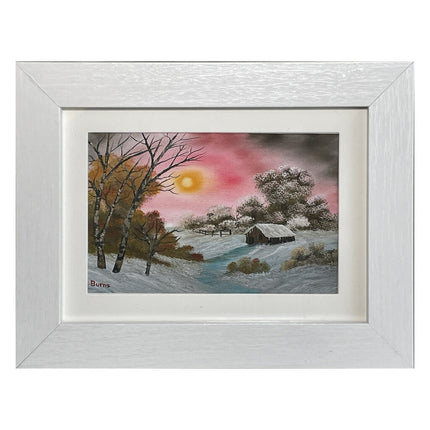 #130-9 COLD WINTER framed print 5"x7" white frame / 4"x6" print