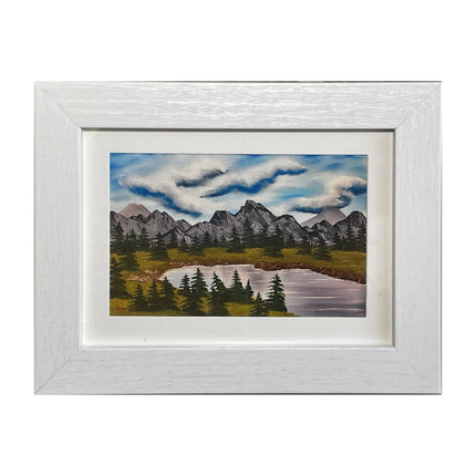 #69-1 Pine Forest framed print 5"x7" white frame / 4"x6" print
