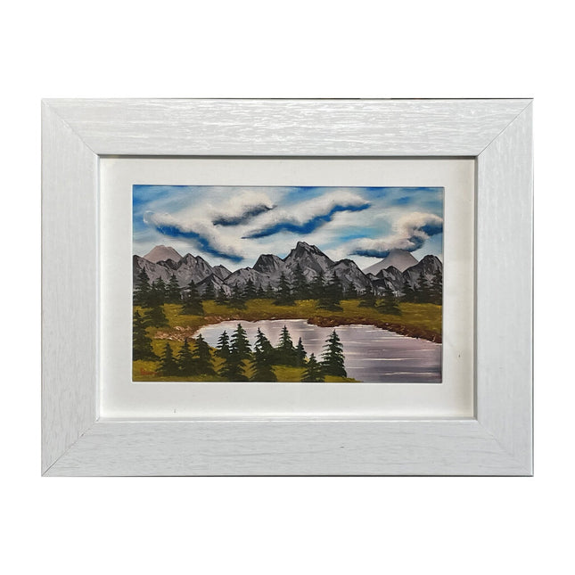 #69-1 Pine Forest framed print 5"x7" white frame / 4"x6" print