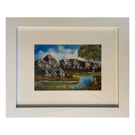 #108-1 The Cliffs framed print 8"x10" white frame / 5"x7" print