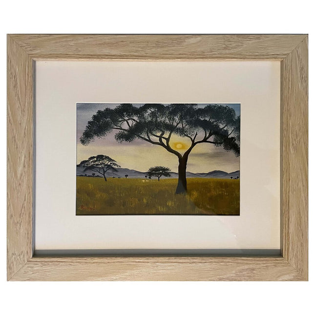 #154-3 The Tree framed print 8"x10" beige frame / 5"x7" print