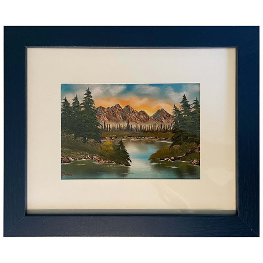 Sunrise Mountains 137-1 Framed Print 8"x10" blue frame / 5"x7" print by MFB Studios LLC