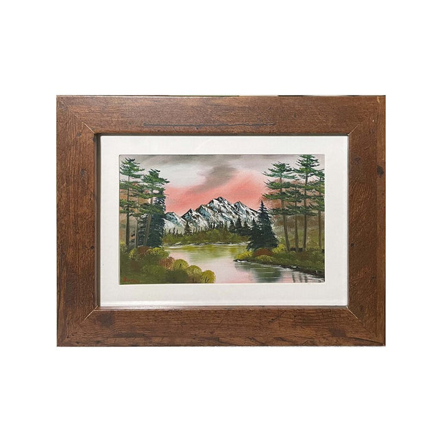 #68-2 PINK SKY framed print 5"x7" brown frame / 4"x6" print