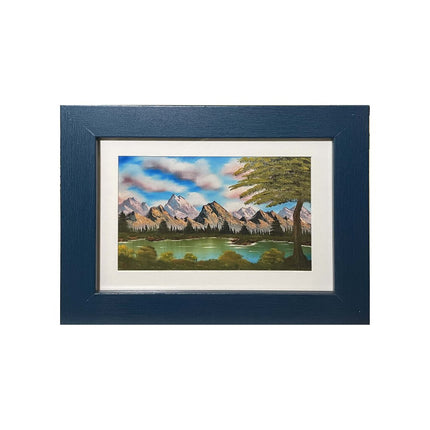 #90-1 Just Mountains framed print 5"x7" blue frame / 4"x6" print