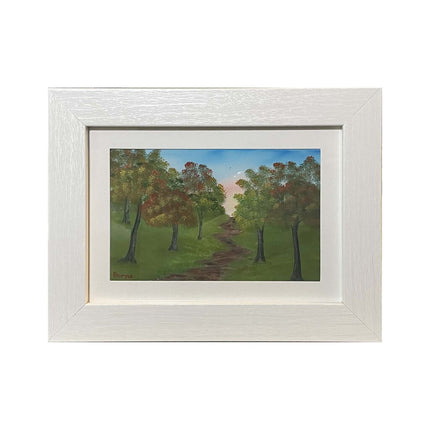 #102-1 Walk in the Woods framed print 5"x7" white frame / 4"x6" print