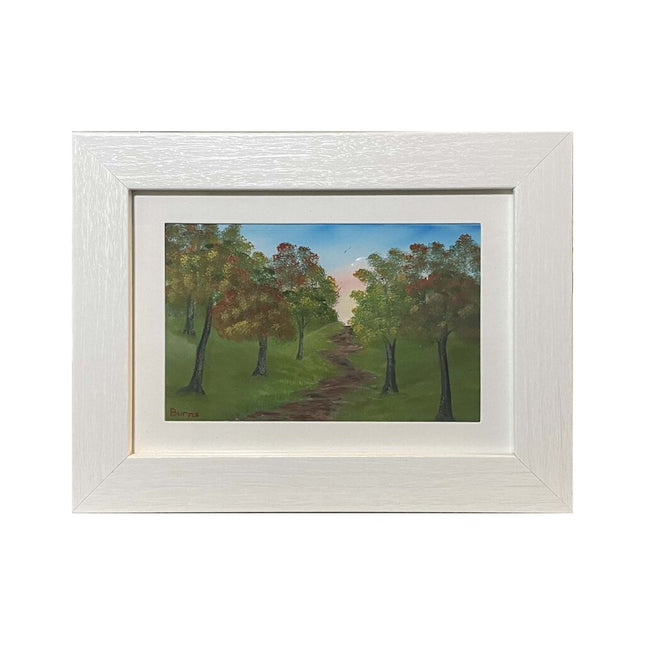 #102-1 Walk in the Woods framed print 5"x7" white frame / 4"x6" print