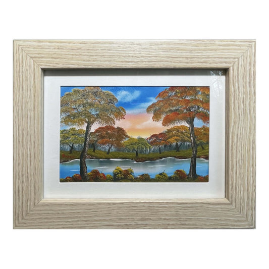 Autumn River 105-2 Framed Print 5"x7" beige frame / 4"x6" print by MFB Studios LLC