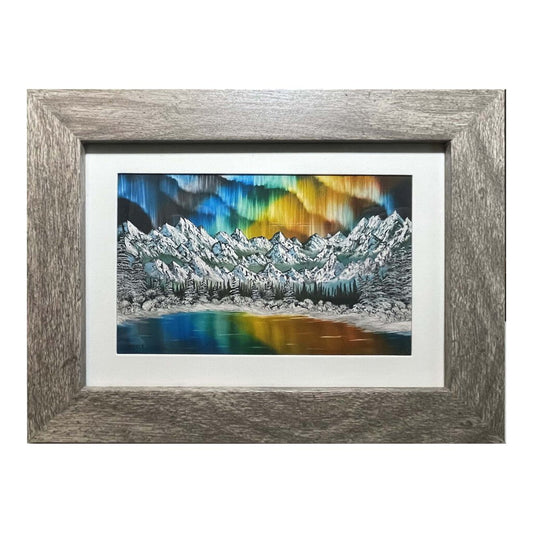 Northern Lights 165-2 Framed Print 5"x7" gray frame / 4"x6" print by MFB Studios LLC