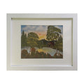 #42-1 Cabin on the Lake framed print 11"x14" white frame / 8"x10" print