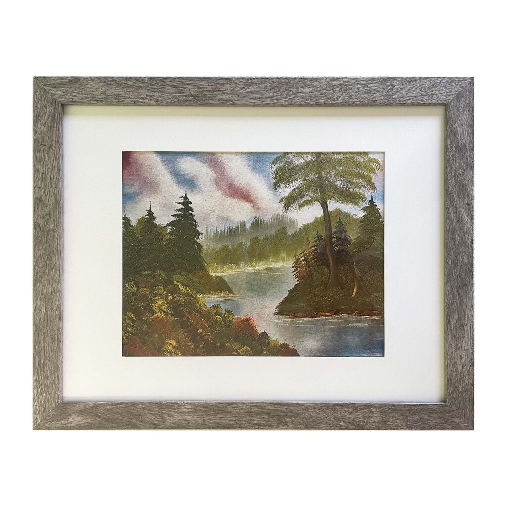 #45-1 River's Bend framed print 11"x14" gray frame / 8"x10" print