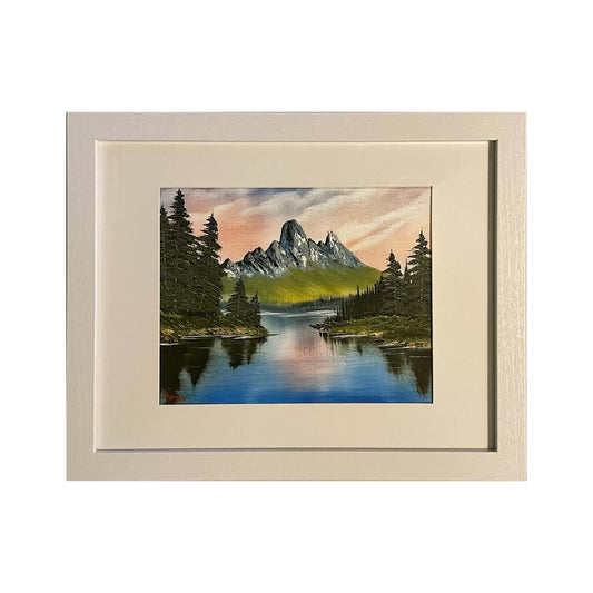 Gray Mountain Lake 50-1 Framed Print 11"x14" white frame / 8"x10" print by MFB Studios LLC