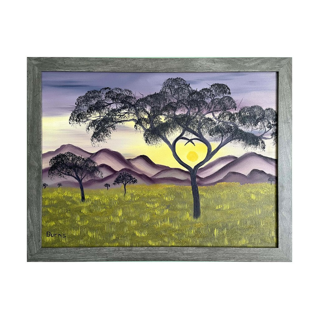 Heart Tree 170 oil on canvas 18"x24" with a gray frame by MFB Studios LLC