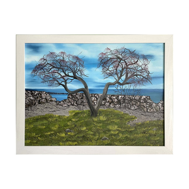 #169 Seacoast, Rye, NH original oil on canvas 18"x24" with a white frame