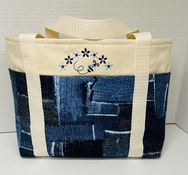 6 Pocket Handy Tote Blue Jean Bee
