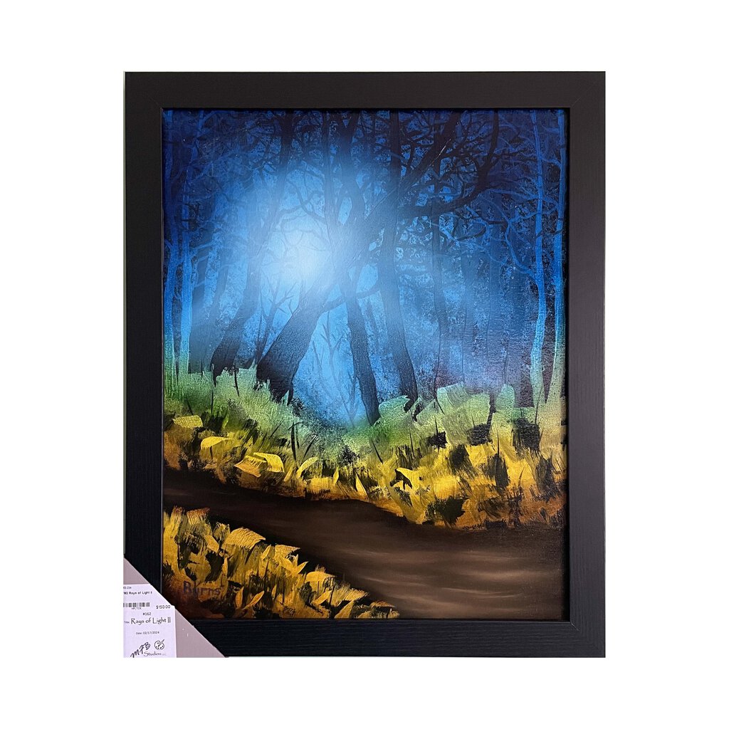 #162 Rays of Light II original oil on canvas 16"x20" with a black frame