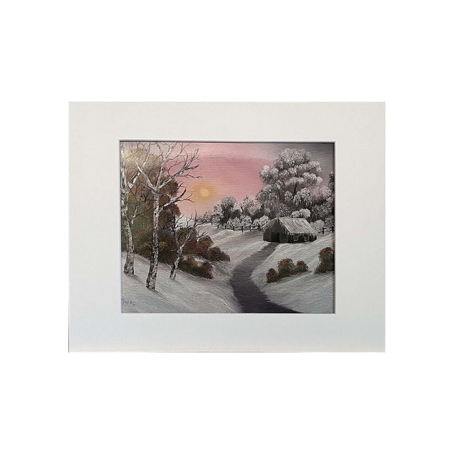 #158-2 WARM WINTER DAY matted print 11"x14"