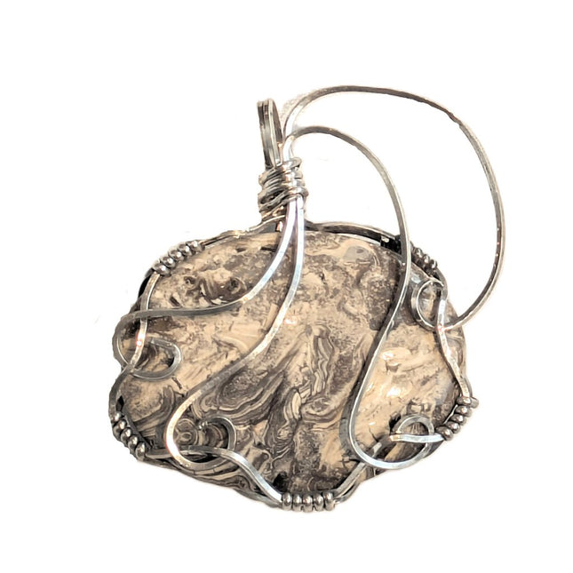 Sterling Silver Wrapped Palm Root Pendant