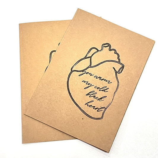 GREETING CARD COLD BLACK HEART EVOLEYE