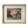 #130-8 COLD WINTER framed print 11"x14" beige frame / 8"x10" print