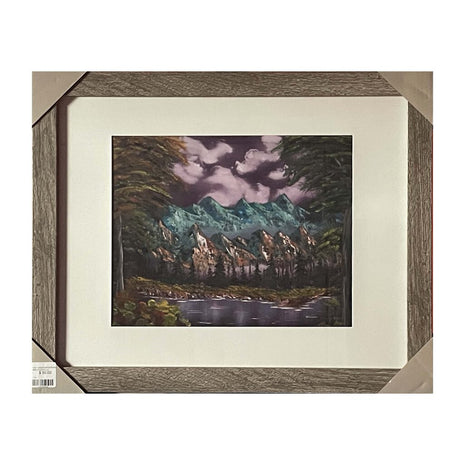 #149-1 GREEN MOUNTAINS framed print 11"x14" gray frame / 8"x10" print