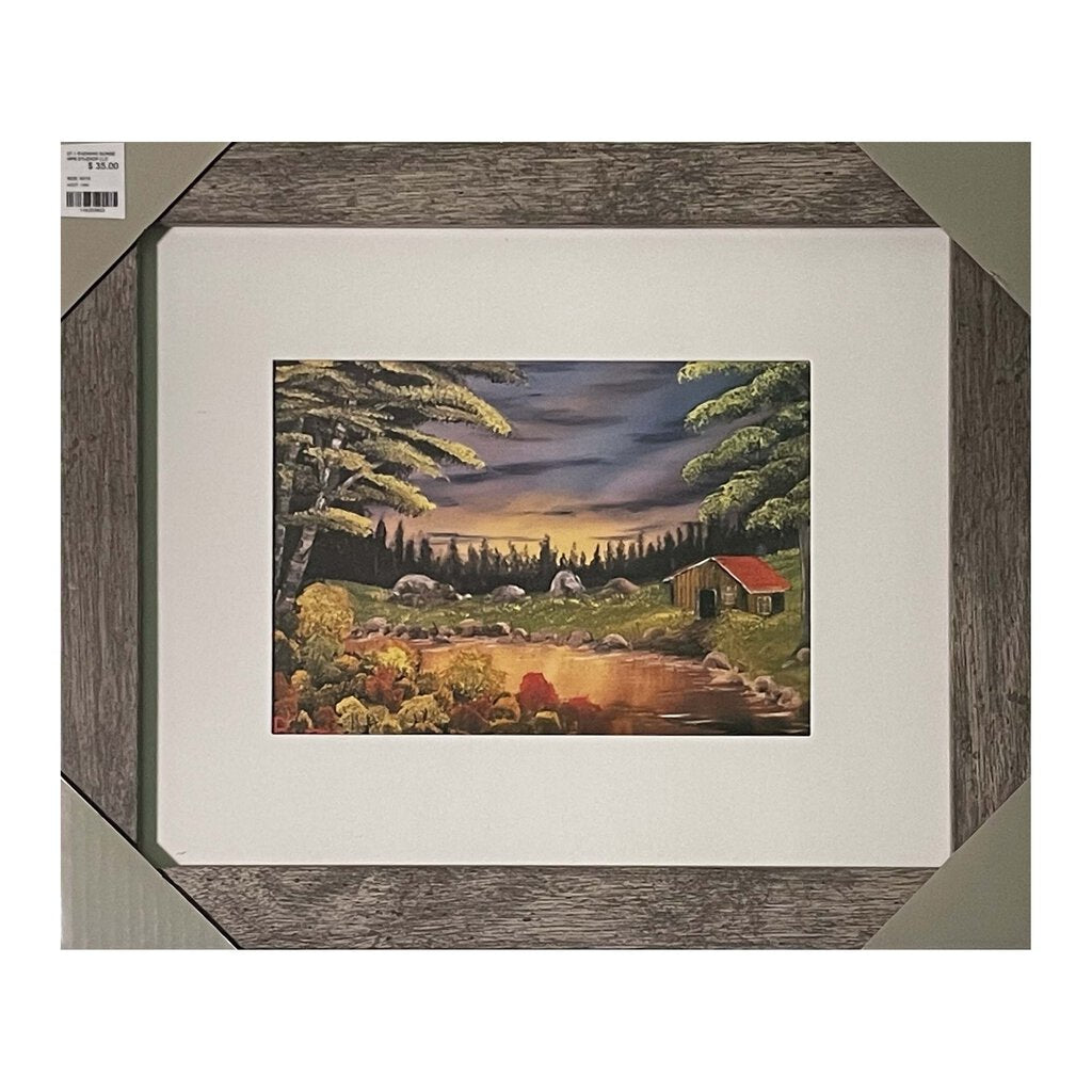 #27-1 EVENING SUNSET framed print 8"x10" white frame / 5"x7" print