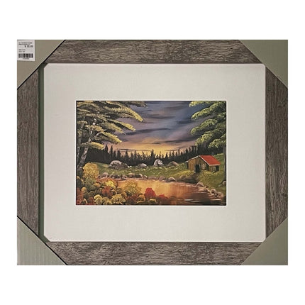 #27-1 EVENING SUNSET framed print 8"x10" white frame / 5"x7" print