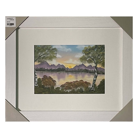 #77-1 REFLECTIONS framed print 8"x10" white frame / 5"x7" print